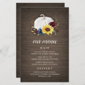 Kaarten van het White Pumpkin Sunflower Fall Weddi (Voorkant / Achterkant)