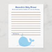 Kaarten van Little Blue Whale Flyer Baby shower Ad (Voorkant)