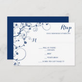 Kaarten van Navy Vines Wedding RSVP (Voorkant / Achterkant)