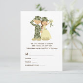 Kaarten van RSVP-soldaat en Bride Wedding RSVP (Staand voorkant)