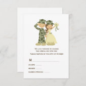 Kaarten van RSVP-soldaat en Bride Wedding RSVP (Voorkant / Achterkant)