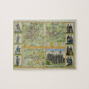 Kaarten van York, Shrewsbury, Lancaster en Richmon Legpuzzel