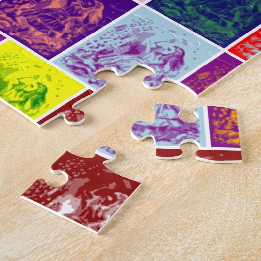 Kaarten vliegen neer op Alice pop art Legpuzzel (Zijkant)