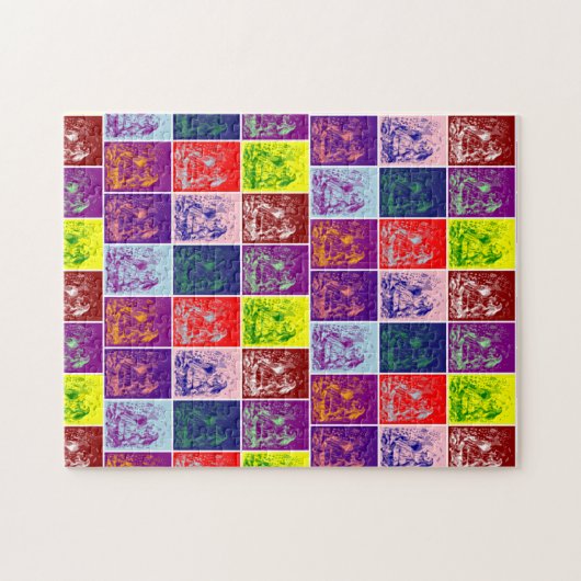 Kaarten vliegen neer op Alice pop art Legpuzzel (Horizontaal)