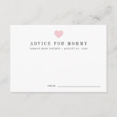 Kaarten voor advies aan baby showers | Blush (Voorkant)