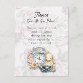 Kaarten voor advies over het Baby shower van de Te (Voorkant)