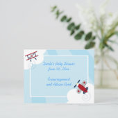 Kaarten voor advies over het Baby shower van het l (Staand voorkant)