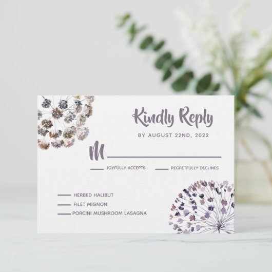 Kaarten voor Boho Wedding Invitation RSVP Response (Staand voorkant)