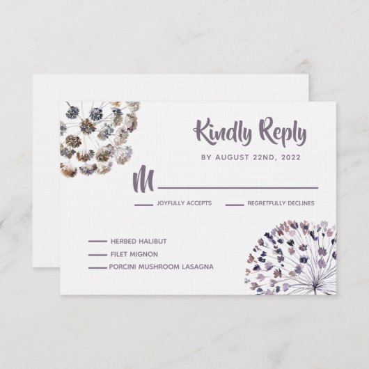 Kaarten voor Boho Wedding Invitation RSVP Response (Voorkant / Achterkant)