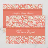 Kaarten voor de aankondiging van Coral Damask-opbe (Voorkant / Achterkant)