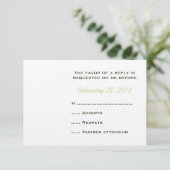 Kaarten voor een groene Wreated Monogrammed Weddin RSVP Kaartje (Staand voorkant)