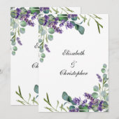 Kaarten voor Eucalyptus Weddenschap met lavendel (Voorkant / Achterkant)