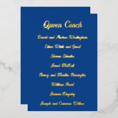 Kaarten voor goudolietafelbijeenkomsten bruiloft (Voorkant / Achterkant)