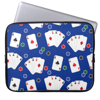 KAARTEN VOOR HET SPELEN EN KASINOCHIPS LAPTOP SLEEVE