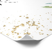 Kaarten voor kalligrafie en gouden florale blozen poster (Hoek)