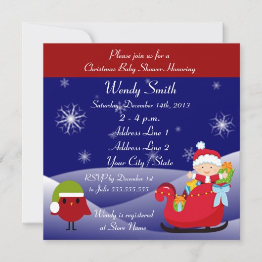 Kaarten voor kerstBaby shower (Voorkant)