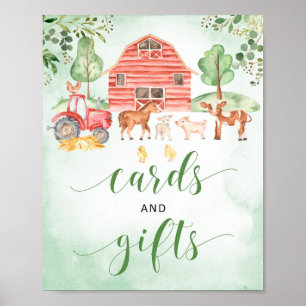 Kaarten voor landbouwhuisdieren en cadeaubord voor poster