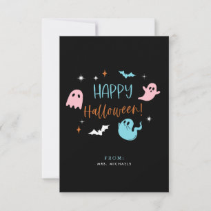 Kaarten voor pastel Halloween Classroom
