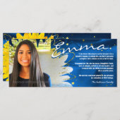 Kaarten voor persoonlijk Afstuderen | Blauw en gou (Voorkant / Achterkant)