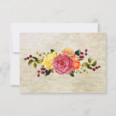 Kaarten voor reactie op bloemen en bessen RSVP kaartje (Achterkant)