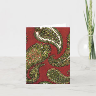 Kaarten voor rode en groene Paisley Note