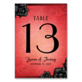 Kaarten voor rode gothic Halloween Wedding Table (Voorkant)