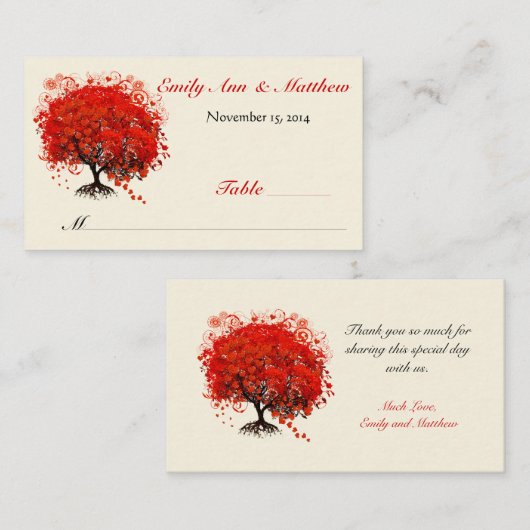 Kaarten voor rode hartritme plaatskaartje (Voorkant / Achterkant)