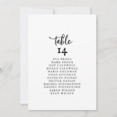 Kaarten voor Rustige Script Table Number Seating C (Voorkant)