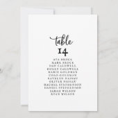 Kaarten voor Rustige Script Table Number Seating C (Achterkant)
