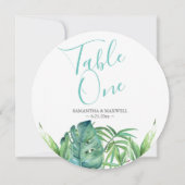 Kaarten voor Tropische Greenery Beach Wedding Tabl (Achterkant)