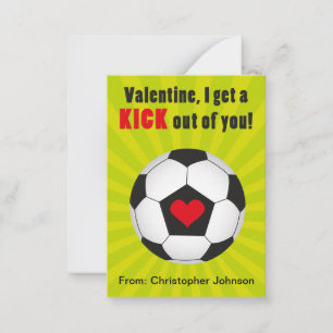 Kaarten voor Valentijn in de sportklas voor kinder Notitiekaartje