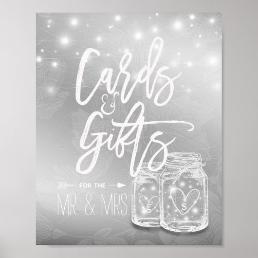 Kaarten voor weduwen geven Mason Jars String Light Poster (Voorkant)