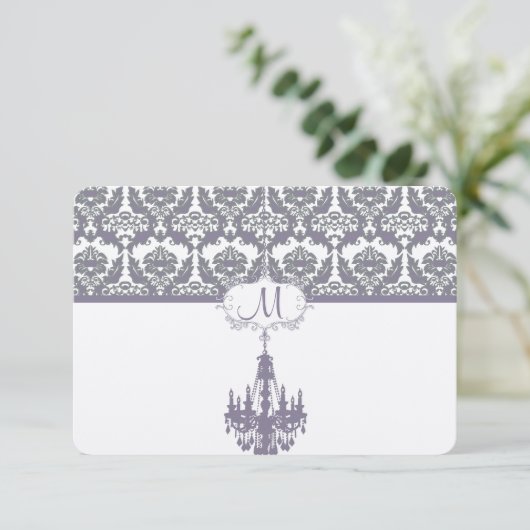 Kaarten voor Wisteria Paarse  Chandelier Response RSVP Kaartje (Staand voorkant)