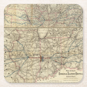 Kaarten waarop de Indiana te zien is Vierkante Kartonnen Onderzetter
