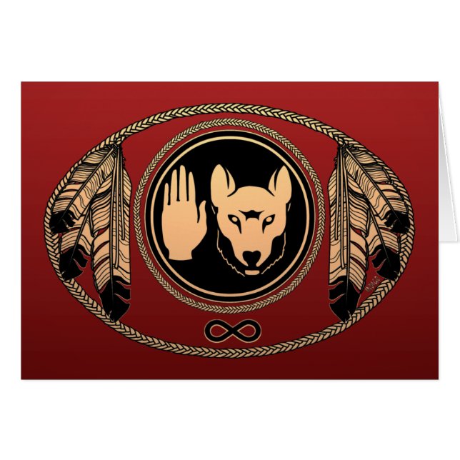 Kaarten Wolf Native Art Kaarten Metis (Voorkant Horizontaal)