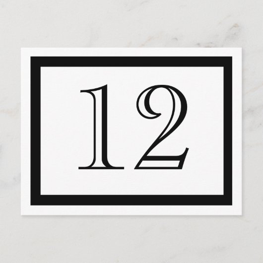 Kaarten zwart-wit tabelnummer (Voorkant)