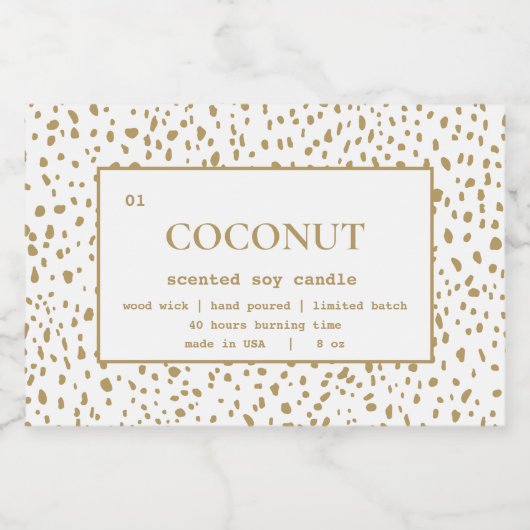 Kaartenlabel Dalmatiaans patroon ontwerp Voedselcontainer Etiket (Enkel label)