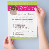 Kaartenlijstbrochure voor gebak flyer (Hand)