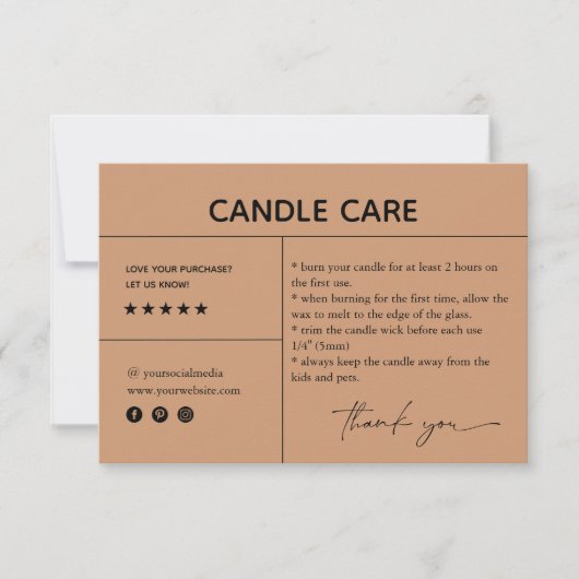 Kaartenzorg Dank u Verpakkende Kaart (Voorkant)