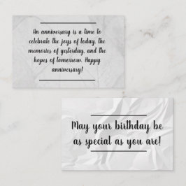 Kaartinvoegtoepassing - Jubileum/Verjaardagwens Visitekaartje