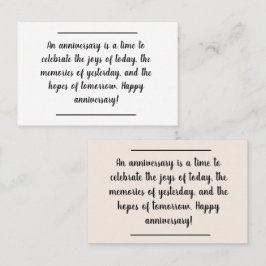 Kaartinvoegtoepassing - Jubileum wenst Visitekaartje