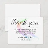 kaartje om te bedanken voor het accepteren van de  kaart (Voorkant / Achterkant)