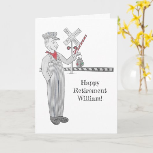 Kaartjes voor pensionering met spoorwegovergang kaart (Gele Bloem)