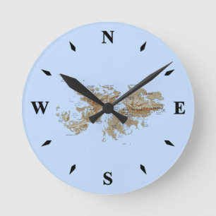 Kaartklok van de Falklandeilanden Ronde Klok