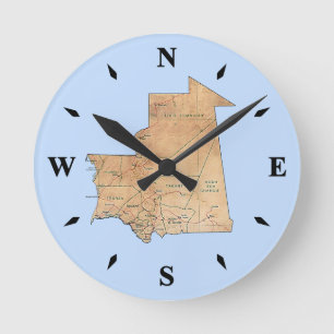 Kaartklok van Mauritanië Ronde Klok