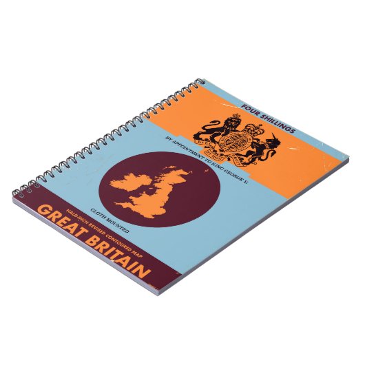 kaartomslag van Groot-Brittannië. Notitieboek (Linkerzijde)