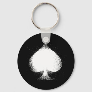 Kaartpak Spades white - grunge Sleutelhanger