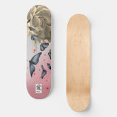 KAARTPOPPIJEN EN BLAUWE BUTTERFLIES SKATEBOARD (Voorkant)