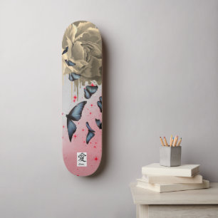 KAARTPOPPIJEN EN BLAUWE BUTTERFLIES SKATEBOARD