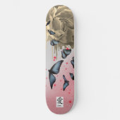 KAARTPOPPIJEN EN BLAUWE BUTTERFLIES SKATEBOARD (Voorkant)
